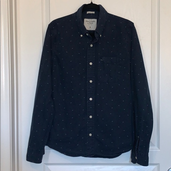 Abercrombie & Fitch Men’s Navy Arrow Print Shirt - Picture 2 of 5